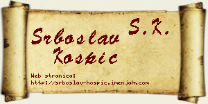 Srboslav Košpić vizit kartica